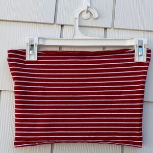 Forever 21 Red and White Striped Tube Crop Top